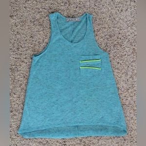 Chole K – Racerback Tank Top Aqua/Black Junior Size: X- Small Perfect-Worn Once